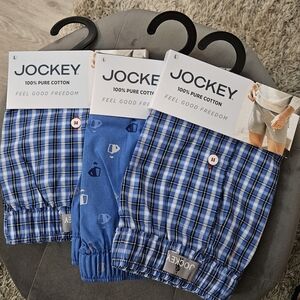 Jockey Blue Checkered and Patterned Boxers (3 Pair)